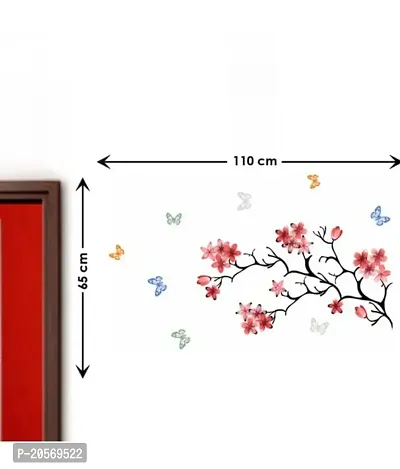 Ghar Kraft Set of 4 Combo Wall Stickers|Chinese Flower|Pink Tree Bird  Nest|Royal Ganesh|Royal Peacock|-thumb2