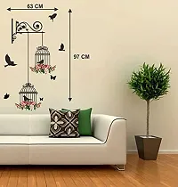 Ghar Kraft Set of 2 Wall Sticker Black with Golden Rangoli Floor Sticker Branches and Cages Wall Sticker-thumb2