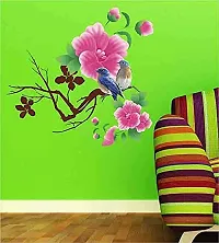 Ghar Kraft Set of 2 Wall Sticker Blue Bird and Branches and Cages Wall Sticker-thumb1