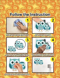 Ghar Kraft Combo Set of 2 Wall Stickers |Owls Cute Famliy| Sunrise-thumb3