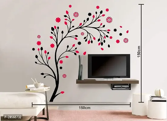 Ghar Kraft Set of 4 Combo Wall Stickers|Branches and Cages|Lovebirds  Hearts|Magical Tree|Red Flower  Lantern-thumb4