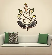 Ghar Kraft Set of 4 Combo Wall Stickers |Royal Ganesh|Radhe Krishna Multicolor|Peacock|Branch with Flowers-thumb1