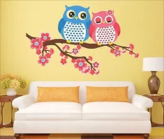 Ghar Kraft Combo Set of 2 Wall Stickers | Panda with Bamboo Sticks|Owl Always Love You-thumb2