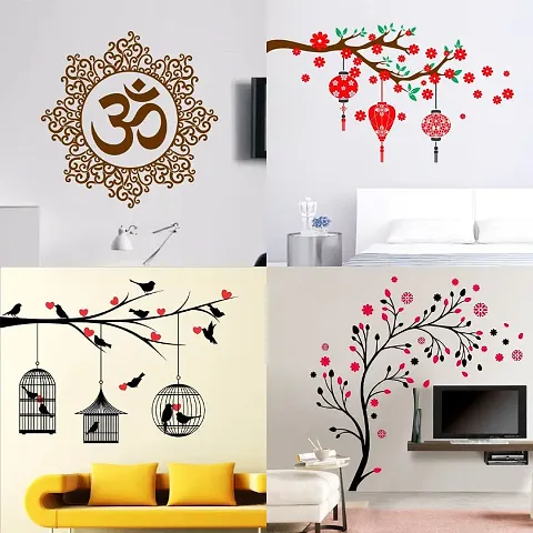 Ghar Kraft Set of 4 Combo Wall Stickers|Designer Om