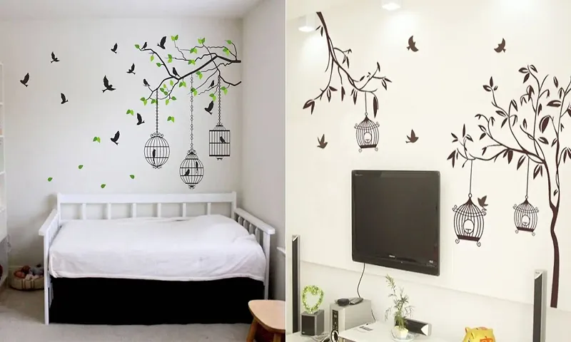 Ghar Kraft Set of 2 PVC Wall Sticker for Home, Living Room, Kid's Room,