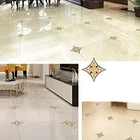 Ghar Kraft Vinyl Waterproof Self Adhesive Floor Sticker Tiles Sticker for Bedroom Living Room Kitchen Hall, Home Decor, Set of 20 (Diamond Black  Yellow)-thumb1