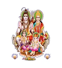 Ghar Kraft Combo Set of 2 Wall Stickers Shiv Parivar|Krishna Priya-thumb1