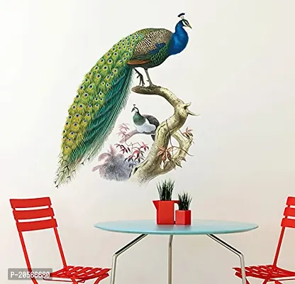 Ghar Kraft Set of 2 Wall Sticker Free Bird Cage Brown and Nature Peacock Wall Sticker-thumb3