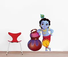 Ghar Kraft Set of 2 Self Adhesive Cute Bal Krishna Makhan Chor Wall Sticker and Cute Panda On Tree Wall Sticker for Puja Room Home Living Room Bedroom Kids Room-thumb2