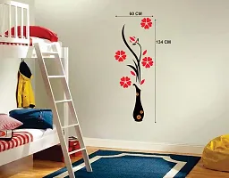 Ghar Kraft Set of 4 Combo Wall Stickers|Baby Panda|Designer Om|Flower Vase Red|Flying Birds  case-thumb3