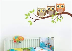 Ghar Kraft Combo Set of 2 Wall Stickers |Owl Family of 3|Mom and Kid Elephant-thumb1