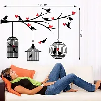 Ghar Kraft Love Birds with Hearts and Tribal Lady PVC Wall Sticker+1 Baby Panda Sticker Wall Decals for Home, Living Room, Bedroom Decoration-thumb4
