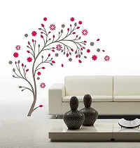 Ghar Kraft Flower Vase Red and Magical Tree Wall Sticker+1 Baby Panda Sticker Wall Decals for Home, Living Room, Bedroom Decoration-thumb1