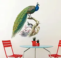 Ghar Kraft Set of 2 Wall Sticker Bird House On A Branch and Nature Peacock Wall Sticker-thumb2