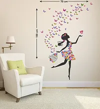 Ghar Kraft Set of 2 Wall Sticker Dream Girl and Kids Under The Tree Wall Sticker-thumb3