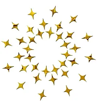 Ghar Kraft Star Golden  Silver Acrylic Mirror Like Wall Sticker|Wall Sticker Decor|3D Wall Stickers for Home Decoration-thumb2