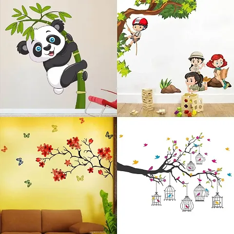 Ghar Kraft Set of 4 Combo Wall Stickers|Baby Panda|