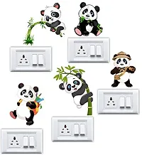 Ghar Kraft Set of 4 Wall Sticker Sb Panda | Baby Panda | Royal Ganesh | Royal Ganesh | Royal Ganesh | Lord Krishna Playing with Cow-thumb3