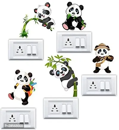 Ghar Kraft Set of 4 Wall Sticker Sb Panda | Baby Panda | Royal Ganesh | Royal Ganesh | Royal Ganesh | Lord Krishna Playing with Cow-thumb4