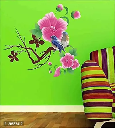 Ghar Kraft Set of 2 Wall Sticker Blue Bird and Sb Flower Wall Sticker-thumb2