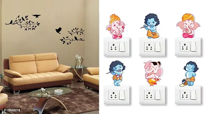 GHAR KRAFT Freedom Wall Sticker and Ganesh Switch Board Stickers for Bedroom, Hall, Living Room, Kids Room-thumb0