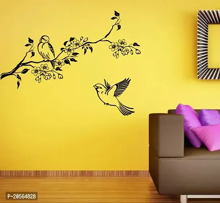 Ghar Kraft Flower Birds Tree Journey of Love Wall Sticker for Wall,Livingroom,Bedroom,Hall,Home