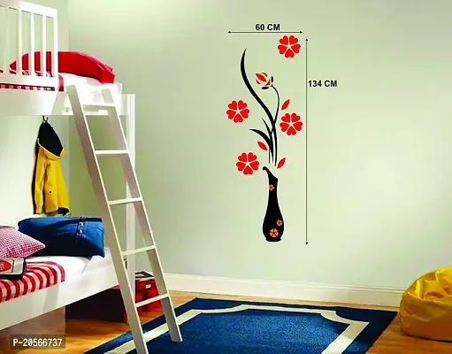 Ghar Kraft Set of 2 Wall Sticker Flower Vase Red and Sb Panda Wall Sticker-thumb4