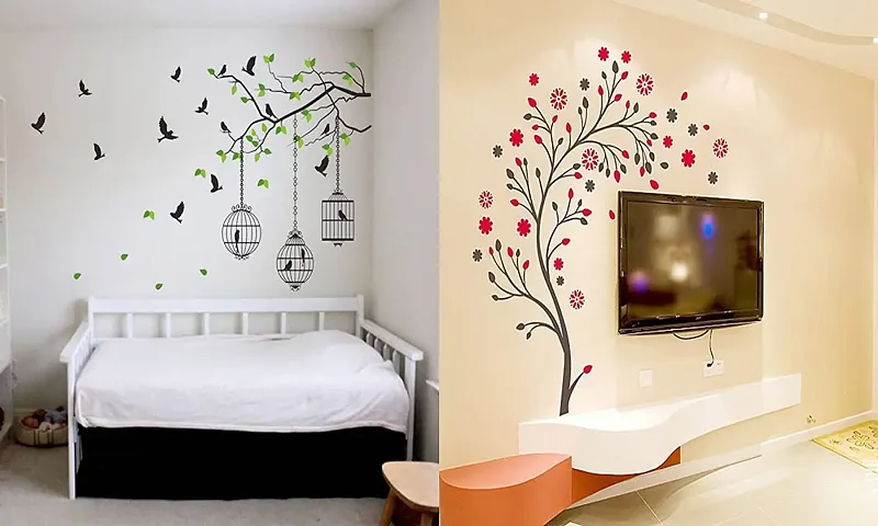 Ghar Kraft Set of 2 PVC Wall Sticker for Home, Living Room, Kid's Room,