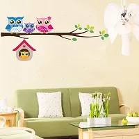 Ghar Kraft Combo Set of 2 Wall Stickers |Owls Cute Famliy| Sunrise-thumb1