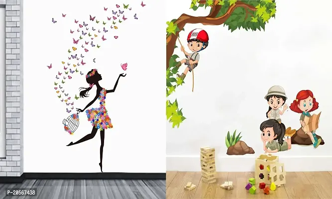 Ghar Kraft Set of 2 Wall Sticker Dream Girl and Kids Activity Wall Sticker-thumb0