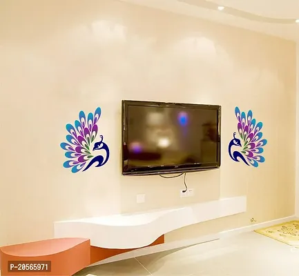 Ghar Kraft Om | Peacock | Tree-Animal | Cartoon Panda Wall Sticker for Home/Livingroom/Hall/Walls-thumb3