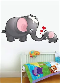 Ghar Kraft Combo Set of 2 Wall Stickers |Mom and Kid Elephant|Monkey Hanging On Tree-thumb1