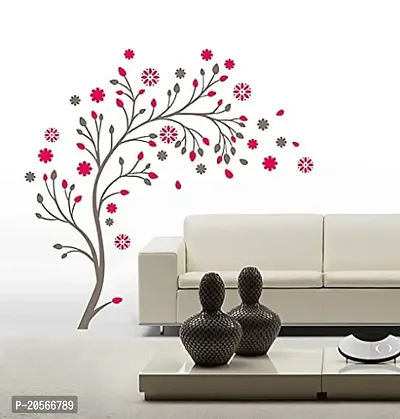 Ghar Kraft Set of 2 Wall Sticker Magical Tree and Sunrise with Flying Birds Wall Sticker