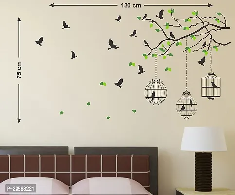 Ghar Kraft Flying Bird with Cage and Love Birds with Hearts PVC Vinyl Wall Sticker +1 Baby Panda Sticker Wall Decals for Home, Living Room, Bedroom Decoration-thumb5