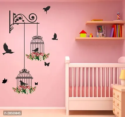 Ghar Kraft Combo Set of 2 Wall Stickers Dreamy Girl|Branches and Cages-thumb3