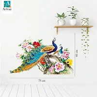 Ghar Kraft Set of 2 Wall Sticker Royal Peacock and Sunrise with Flying Birds Wall Sticker-thumb3