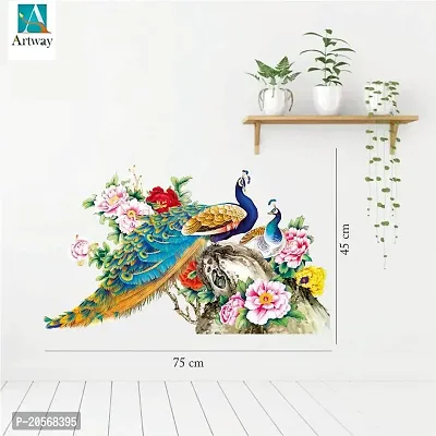 Ghar Kraft Set of 2 Wall Sticker Royal Peacock and Sunrise with Flying Birds Wall Sticker-thumb4