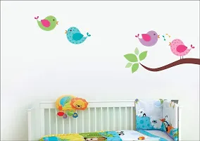 Ghar Kraft Set of 4 Combo Wall Stickers |Singing Birds|Singing Bird with Case|Chinese Flower|Different Tree with Flower-thumb1