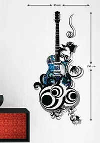 Ghar Kraft Set of 2 Wall Sticker Guitar and Sunrise with Flying Birds Wall Sticker-thumb2