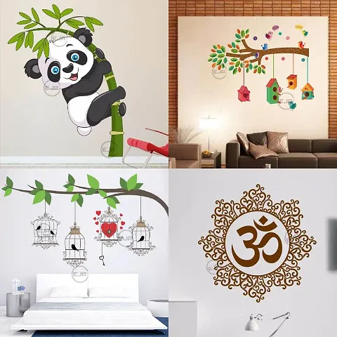 Ghar Kraft Set of 4 Combo Wall Stickers|Designer Om