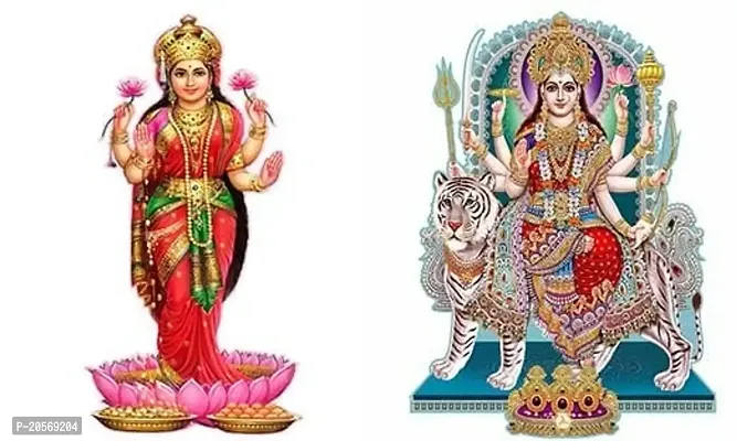 Ghar Kraft Combo Set of 2 Wall Stickers Lakshmi MATA|Vaashno Devi