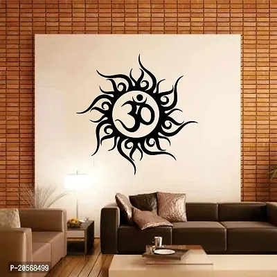 Ghar Kraft Vinyl Self Adhesive Lotus OM Religious Wall Sticker for Living Room, Bedroom