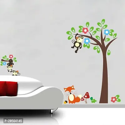 Ghar Kraft Monkey Tree Wall Sticker-thumb0