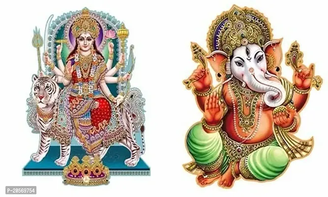 Ghar Kraft Combo Set of 2 Wall Stickers Vaashno Devi|Gajanand