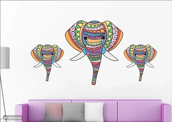 Ghar Kraft Colorful Elephant Wall Sticker