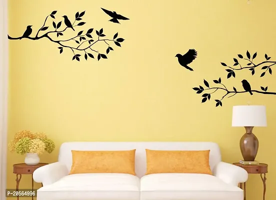 Ghar Kraft Birds On Tree Vinyl Wall Sticker-thumb0