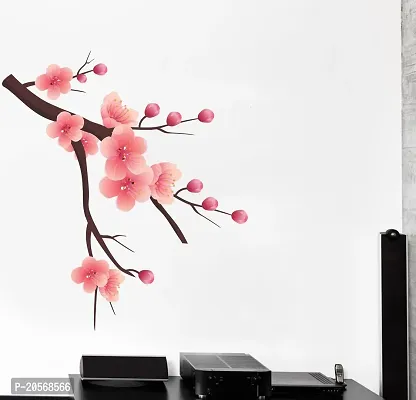 Ghar Kraft Combo Set of 2 Wall Stickers Branch with Flowers|Buddha in Meditation-thumb2