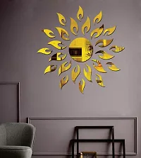 Ghar Kraft Sun Golden 3D Mirror Acrylic Wall Sticker | Wall Decals for Home, Living Room, Bedroom Decoration-thumb1