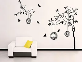 Ghar Kraft Set of 4 Combo Wall Stickers |Welcome Sweet Home|Free Bird Case Black|Hand Drawn Dreamcatcher|Decorative Florals-thumb2