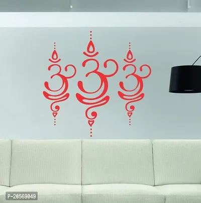 Ghar Kraft Set of 4 Combo Wall Stickers |Dancing Ganesha|Three Red Om|Cute Bal Krishna Makhan Chor|Shivji with Trishul-thumb3